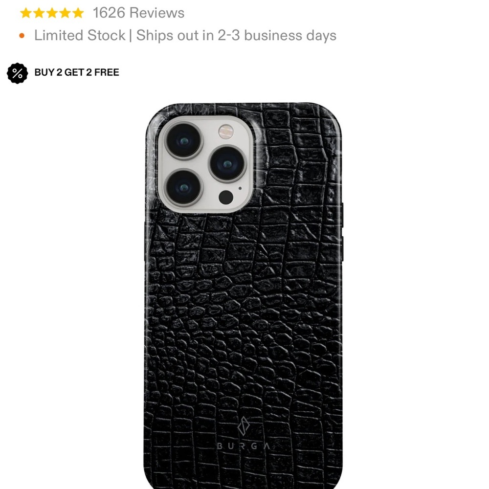 Black Crocodile Pattern Phone Case